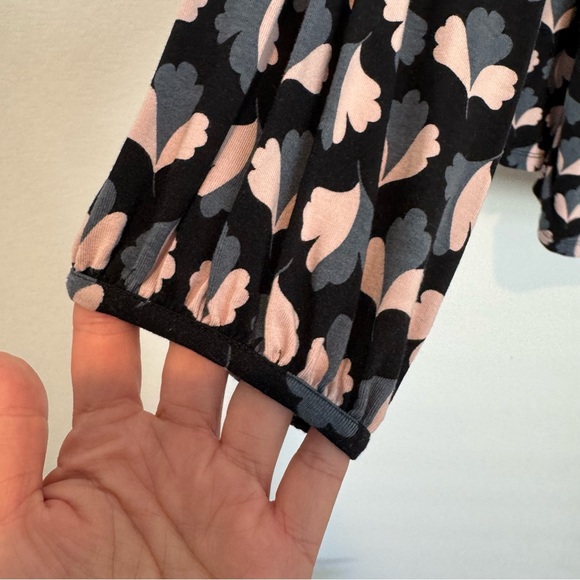 Boden Floral Print Navy Blue Faux Wrap Long Sleeve Blouse Top - Picture 4 of 10